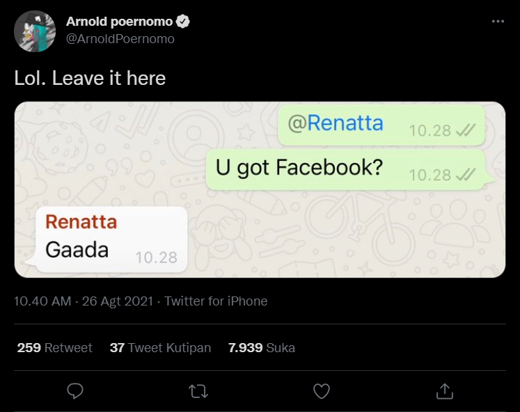 Heboh Postingan Akun FB Renatta Moeloek, Chef Arnold Sebut Netizen Telah Tertipu