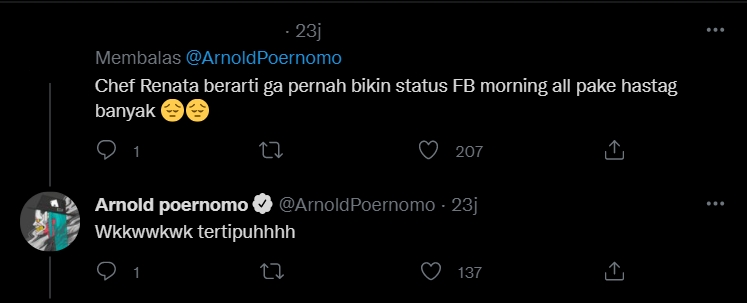 Heboh Postingan Akun FB Renatta Moeloek, Chef Arnold Sebut Netizen Telah Tertipu