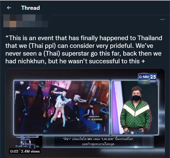 Pernyataan MC Thailand yang membandingkan kesuksesan Lisa BLACKPINK dengan BamBam GOT7 dan Nichkhun 2PM
