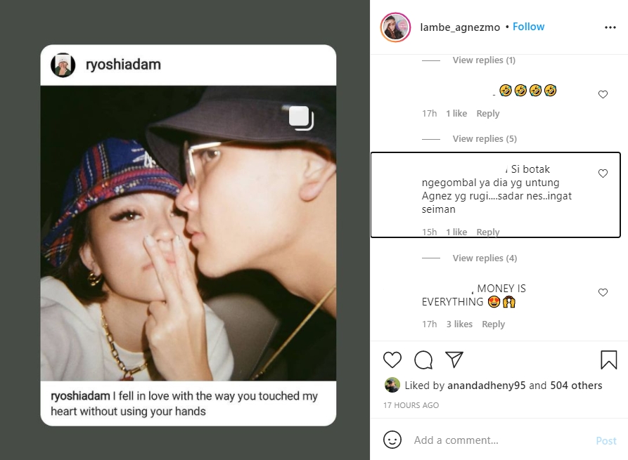 Adam Rosyadi Tulis Caption Romantis, Penggemar Agnez Mo Minta Sang Idola Sadar Akan Hal Ini