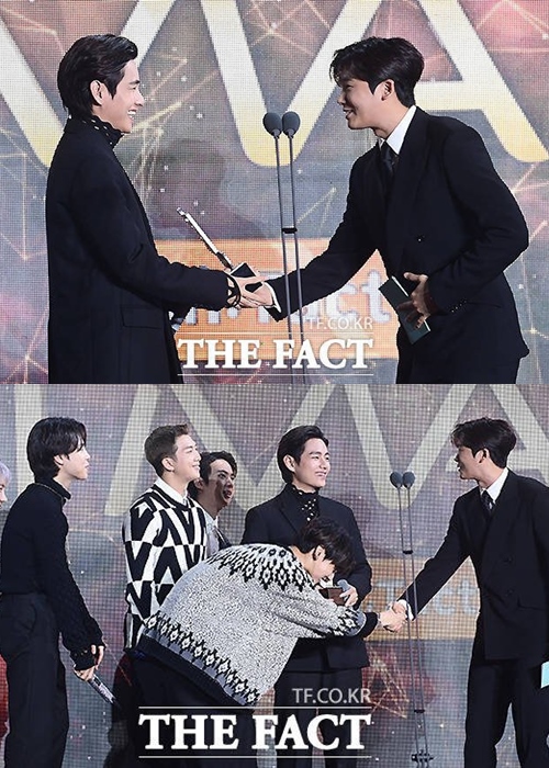 Momen Persahabatan Hyungsik-V BTS Tuai Sorotan Usai Bertemu di Panggung The Fact Awards