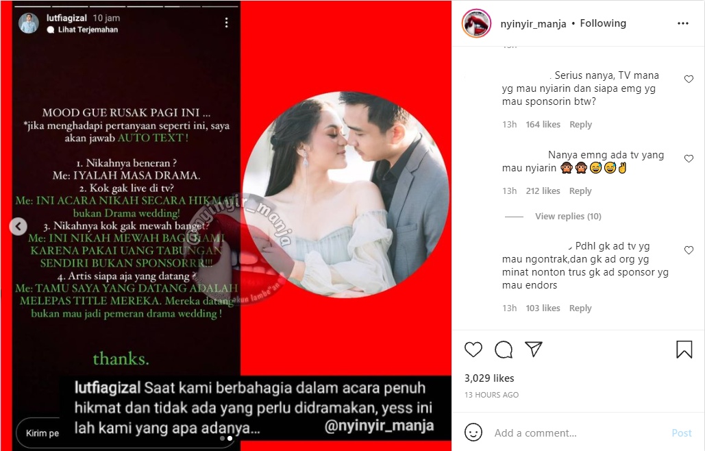 Lutfi Agizal Ungkap Alasan Pernikahannya Tak Disiarkan di TV, Singgung Soal Drama