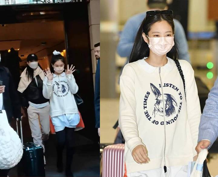 Penampilan Jennie BLACKPINK di bandara pulang dari Paris