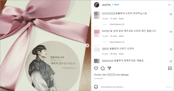 Akun Instagram Lee Sang Wook banjir kritikan dari publik