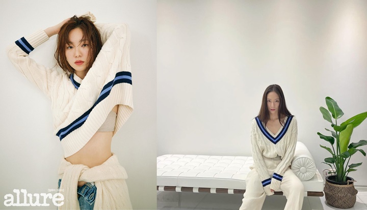 Jeon Yeo Bin dan Krystal sempat melakukan pemotretan dengan pakaian yang sama