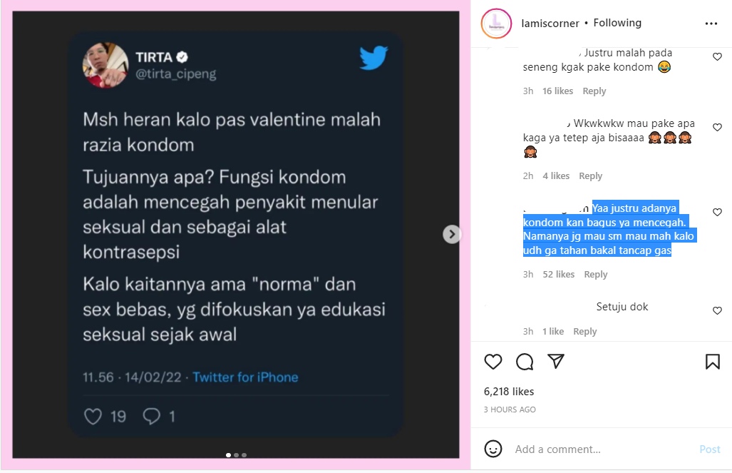 Dokter Tirta Soroti Razia Kondom di Hari Valentine, Pedas Pertanyakan Hal Ini