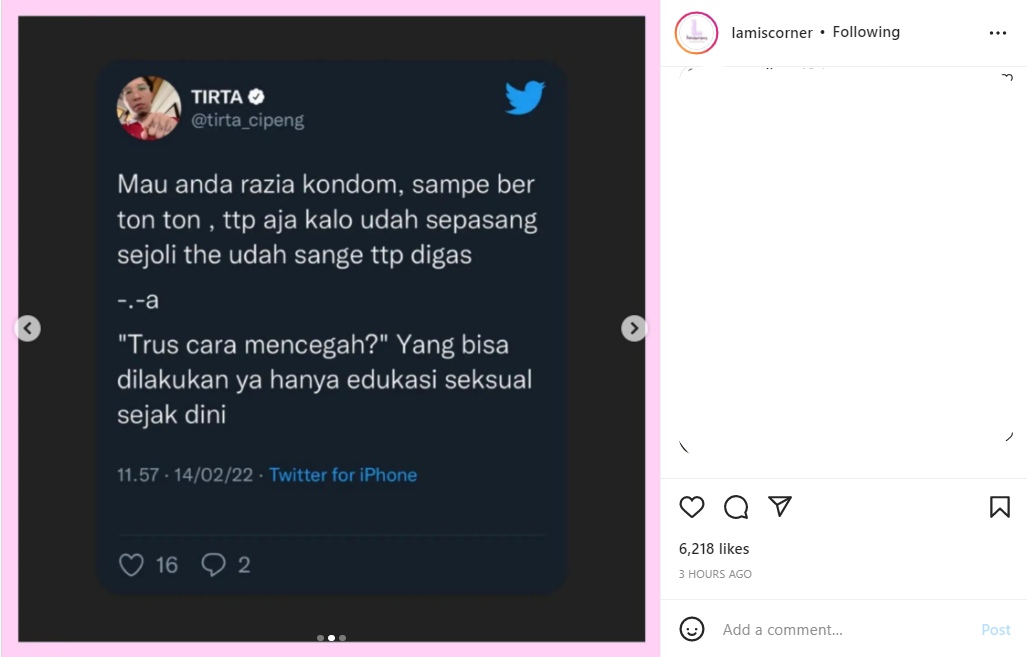 Dokter Tirta Soroti Razia Kondom di Hari Valentine, Pedas Pertanyakan Hal Ini