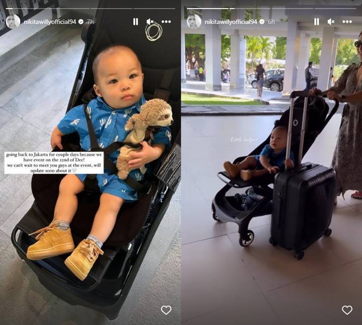 Baru Usia 8 Bulan, Baby Izz Anak Nikita Willy Sudah Bisa Bantu Dorong Koper