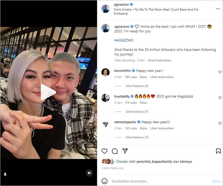 Agnez Mo Bagikan Video Kece di Awal Tahun, Nyempil Foto Romantis Bareng Adam Rosyadi Pacar Tampan