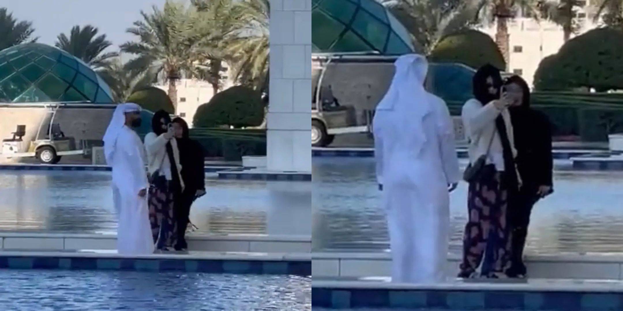 Jennie BLACKPINK memakai hijab di Abu Dhabi