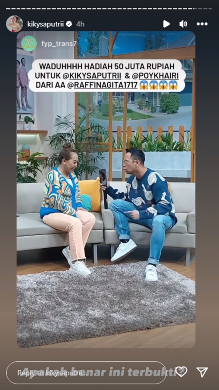 Kiky Saputri Malah Nawar Usai Tolak Kado Pernikahan Mewah dari Raffi Ahmad