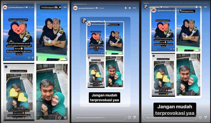 Gunawan Dwi Cahyo Repost Pembelaan Okie Agustina Soal Tudingan Foto Mesra dengan Wanita Lain